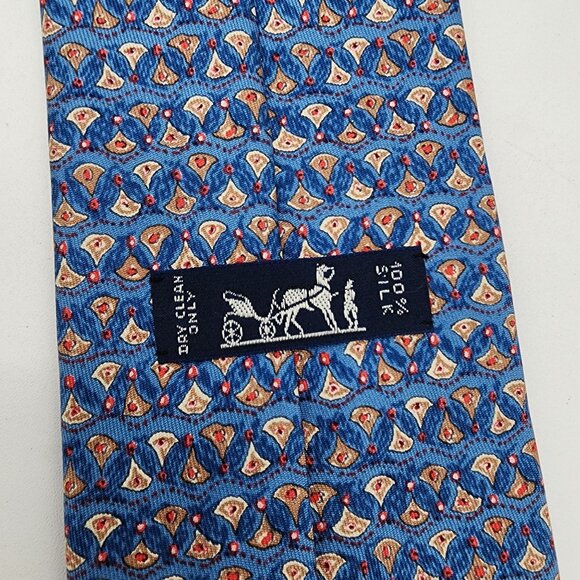 Hermes Paris 100% Silk Tie Blue - Picture 4 of 5
